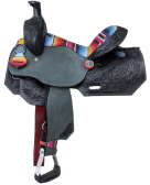 Silver Royal Serape Youth Barrel Saddle - Black 12 or 13 Inch