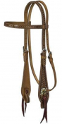 Silver Royal Leather Bee Browband Headstall