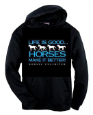 Horses Unlimited Youth Life is Good Hoodie - Black