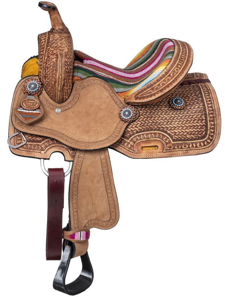 Details about   Synthetic Western Youth Child Pony Miniature Barrel Racing Horse Saddle Tack Set