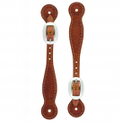 Weaver Basketweave Skirting Leather Spur Straps - Chestnut