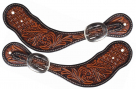 Professional's Choice Tassie Floral/Windmill Tooled Leather Spur Straps - Pair