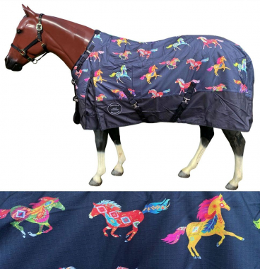 Showman 1200 Denier Southwest Horses Print Turnout Sheet: Chicks Discount  Saddlery