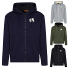 Unisex Full Zip Knit Sherpa Lined Hoody Jacket with Horse Head Motif