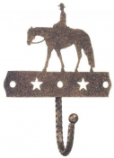 Equine Motif Hammered Finish Single Tack Hook