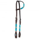 Circle Y Turquoise Roundup One Ear Headstall With Copper Conchos