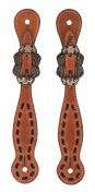 Weaver Dawn Russet Buckstitch Spur Straps - Ladies