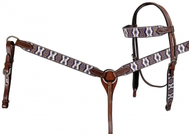 Rugged Ride Browband Headstall And Breastcollar Set With Overlay ...