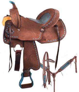 Cheap Dog Roughouts Double T Roughout Barrel Style Saddle Set: Chicks Discount Saddlery