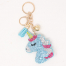 Bling Puffy Rainbow Unicorn Key Chain Bag Charm