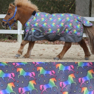 Showman Unicorn Print 1200 Denier Waterproof Turnout Sheet - Mini/Foal/Pony