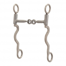 Weaver Pro Series Long 8-1/4 in Shank Cheek Brushed Stainless Sweet Iron Dog Bone - 5 inch