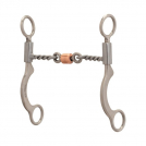 Weaver Pro Series Short 6-1/2 inch Cheek Brushed Stainless Sweet Iron Twisted Dogbone - 5 inch mouth
