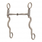Weaver Pro Series Long 8-1/4 in Shank Cheek Brushed Stainless Sweet Iron Snaffle - 5 inch