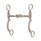 Weaver Pro Series Short 6-1/2 inch Cheek Brushed Stainless Sweet Iron Dogbone - 5 inch mouth
