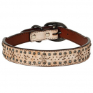 Weaver Snow Star Leather Dog Collar - 3/4 inch