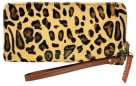 Showman Genuine Hair On Cowhide Leopard Print Clutch Wallet