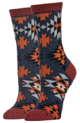 Women's Western Crew Socks - Spicy Hibiscus