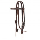Weaver Havana Leather Browband Headstall With Antique Cactus Buckle