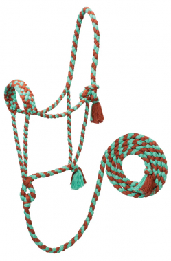 Braided Rope Halter EcoLuxe™ Bamboo Braided Rope Halter with 8' Lead: Chicks Discount Saddlery