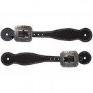 Weaver Havana Leather Spur Straps With Antique Arrow Buckle