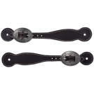 Weaver Havana Leather Spur Straps With Antique Cactus Buckle