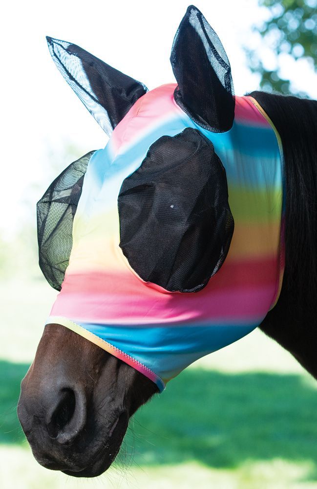 Professional's Choice Comfort Fit Deluxe Lycra Fly Mask with Fringe: Chicks  Discount Saddlery