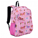 Horses Kid Friendly Pink Backpack - 15 Inch