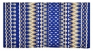 Showman 36 x 34 Wool Saddle Blanket With Navajo Design - Blue/Cream/White