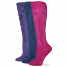 Wrangler Ladies Cowgirl Boot Pattern Knee High Socks 3 Pack