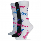 Wrangler Ladies Horse Pattern Crew Socks - Pair