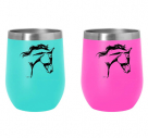 Stainless Steel 12oz Wine Tumbler with Slide Top - Horse Head Profile