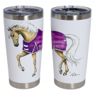 AWST Int'l 20 oz Stainless Steel Tumbler-Lila Palomino Horse