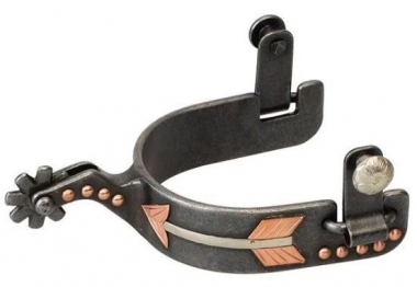 Weaver Leather Buffed Black Men's Spurs with Rasp Design