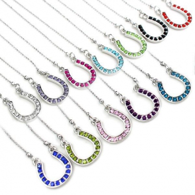Wyo-Horse Rhinestone Horseshoe Necklace: Chicks Discount Saddlery
