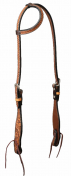 Weaver Tooled Floral Basketweave Headstall With Sliding Ear.